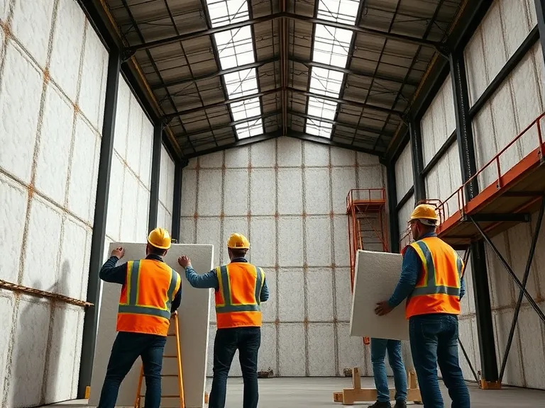 Large-scale commercial insulation project with professional crew